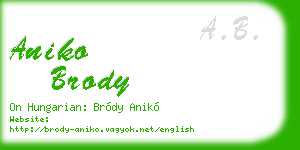 aniko brody business card